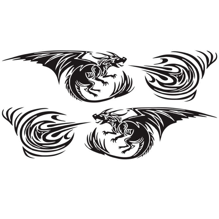 2 PCS/Set D-498 Pterosaur Spitfire Pattern Car Modified Decorative Sticker(Black)