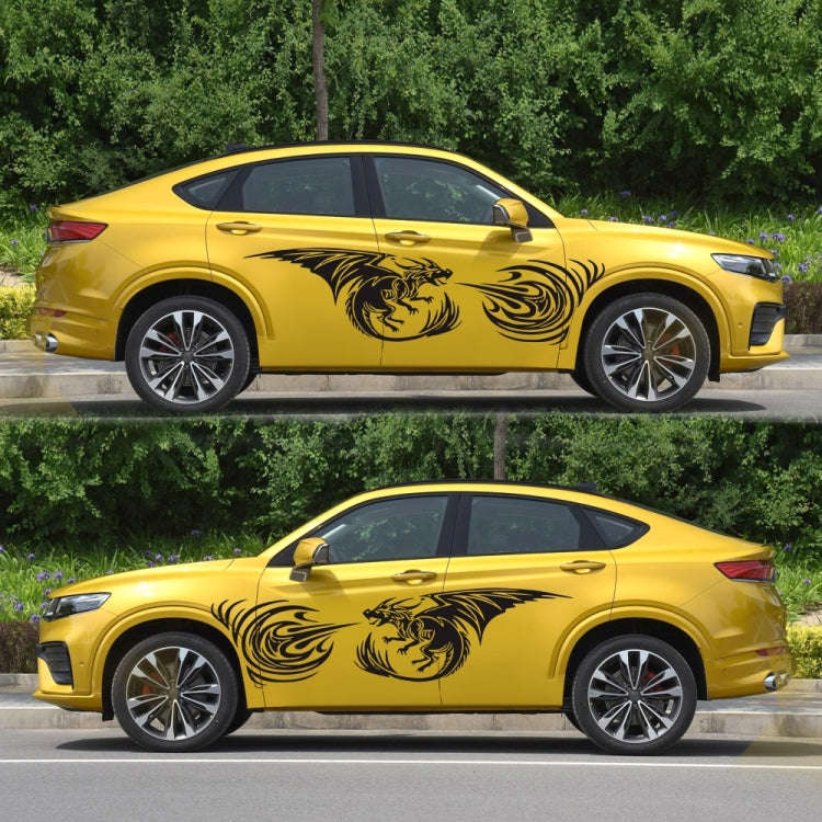 2 PCS/Set D-498 Pterosaur Spitfire Pattern Car Modified Decorative Sticker(Black)