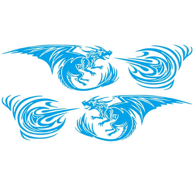 2 PCS/Set D-498 Pterosaur Spitfire Pattern Car Modified Decorative Sticker(Blue)