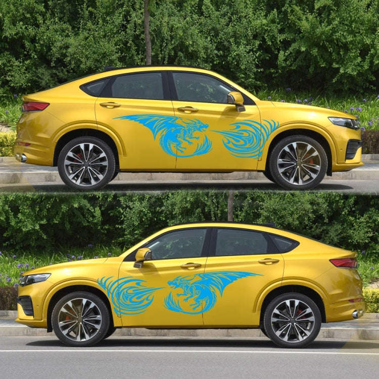 2 PCS/Set D-498 Pterosaur Spitfire Pattern Car Modified Decorative Sticker(Blue)