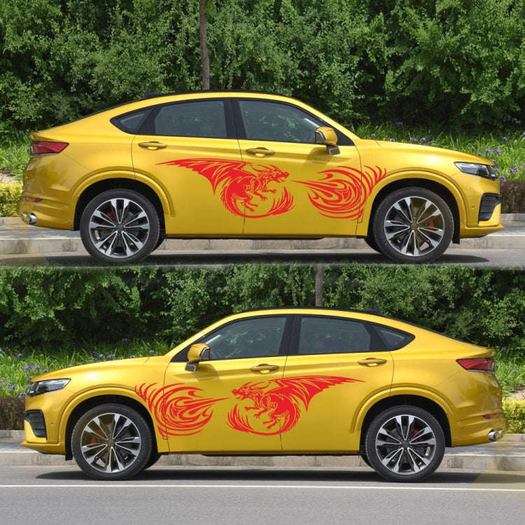 2 PCS/Set D-498 Pterosaur Spitfire Pattern Car Modified Decorative Sticker(Red)