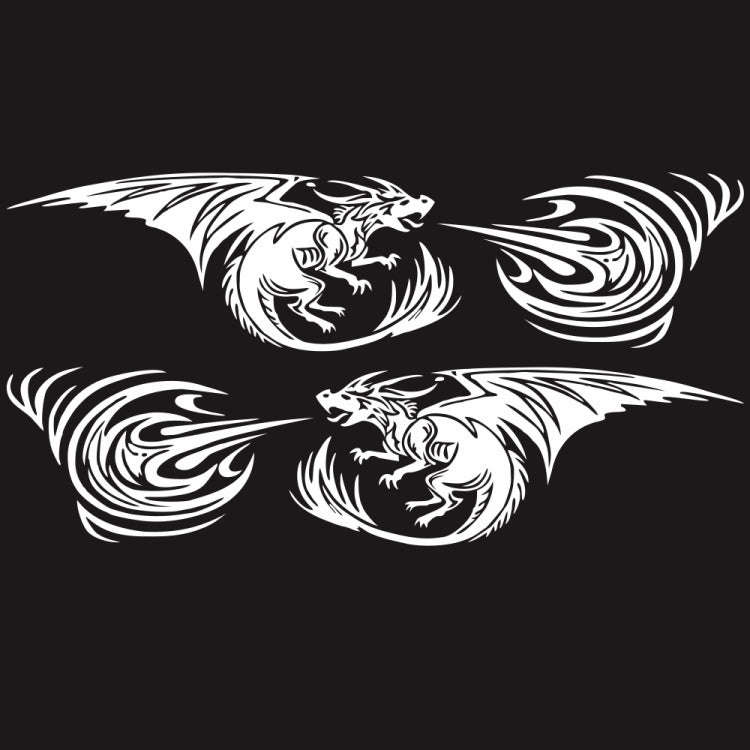2 PCS/Set D-498 Pterosaur Spitfire Pattern Car Modified Decorative Sticker(White)