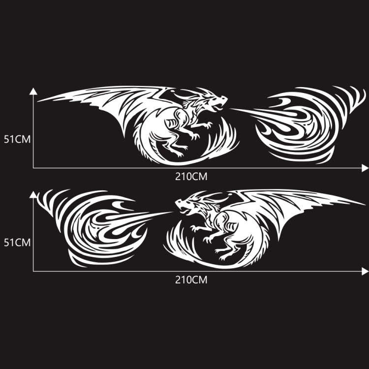 2 PCS/Set D-498 Pterosaur Spitfire Pattern Car Modified Decorative Sticker(White)