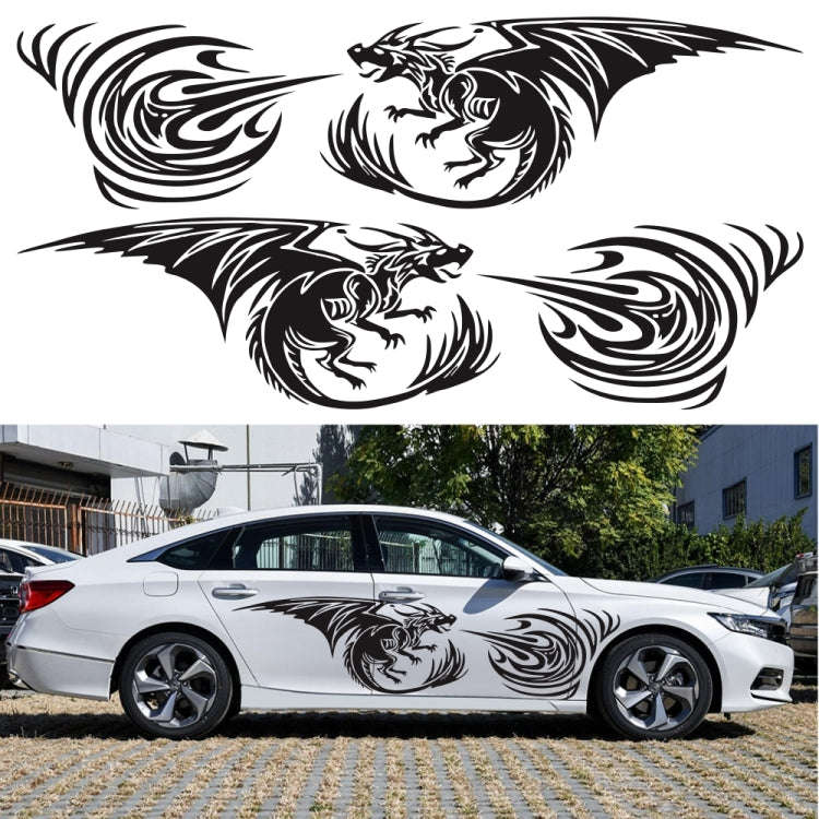 2 PCS/Set D-498 Pterosaur Spitfire Pattern Car Modified Decorative Sticker(Red)