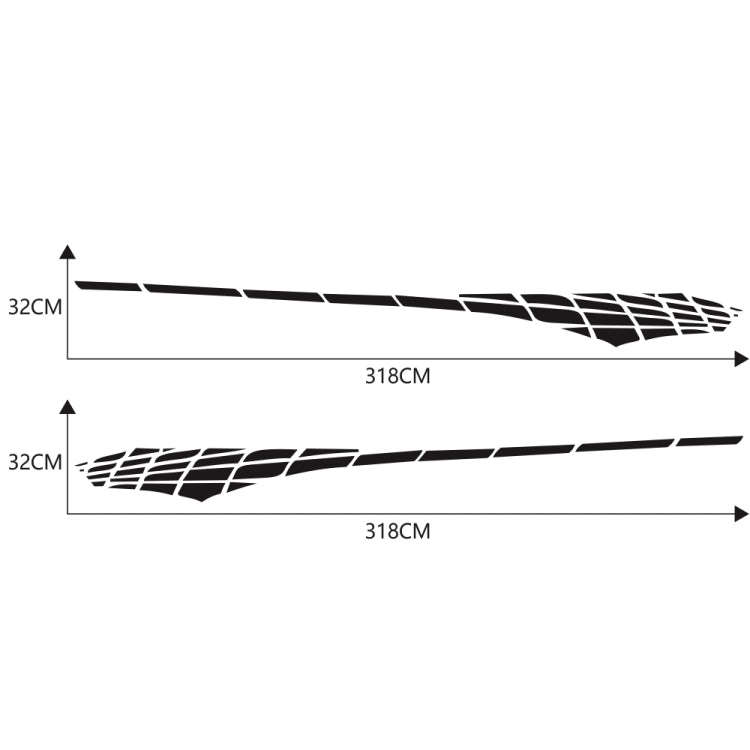 2 PCS/Set D-501 Plaid Pattern Car Modified Decorative Sticker(Black)