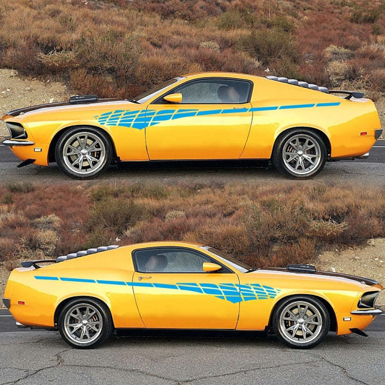 2 PCS/Set D-501 Plaid Pattern Car Modified Decorative Sticker(Blue)
