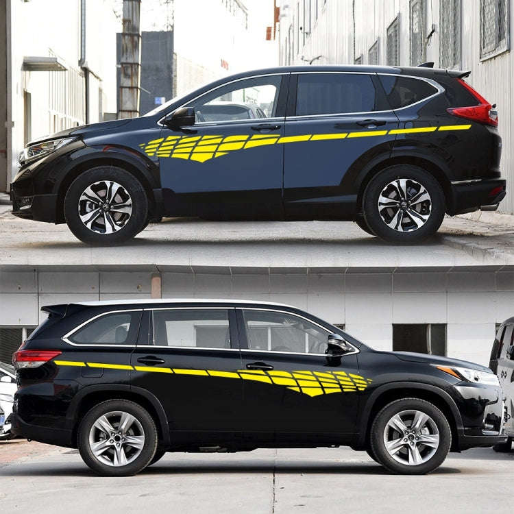 2 PCS/Set D-501 Plaid Pattern Car Modified Decorative Sticker(Yellow)