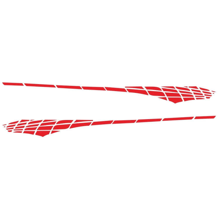 2 PCS/Set D-501 Plaid Pattern Car Modified Decorative Sticker(Red)