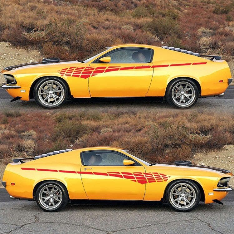 2 PCS/Set D-501 Plaid Pattern Car Modified Decorative Sticker(Red)