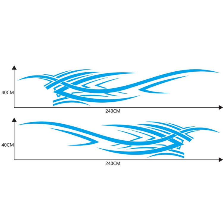 2 PCS/Set D-503 Totem Pattern Car Modified Decorative Sticker(Blue)
