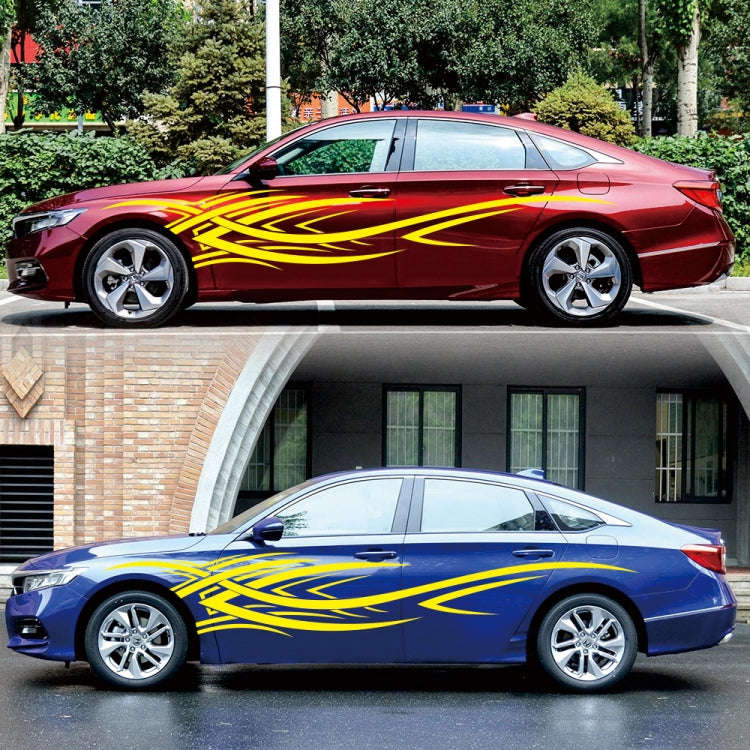 2 PCS/Set D-503 Totem Pattern Car Modified Decorative Sticker(Yellow)