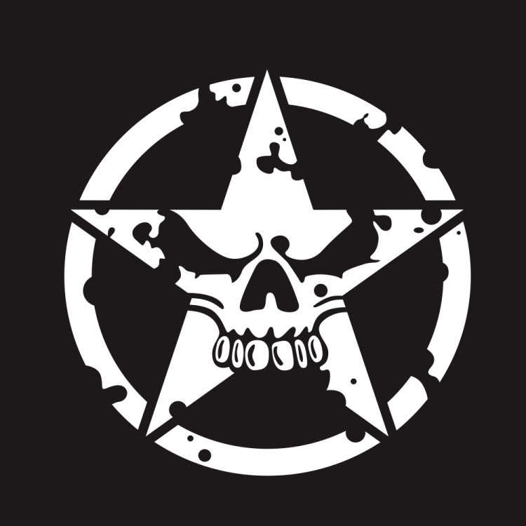 D-520 Star Pattern Car Modified Hood Decorative Sticker(White)