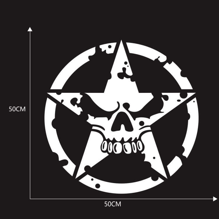 D-520 Star Pattern Car Modified Hood Decorative Sticker(White)