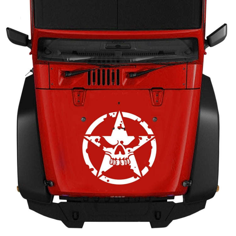 D-520 Star Pattern Car Modified Hood Decorative Sticker(White)