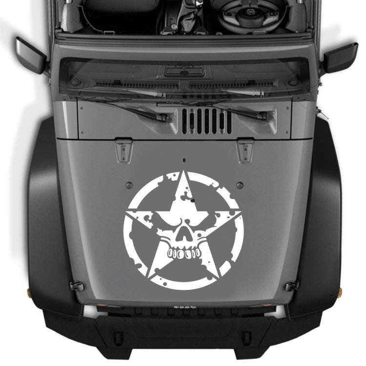 D-520 Star Pattern Car Modified Hood Decorative Sticker(White)