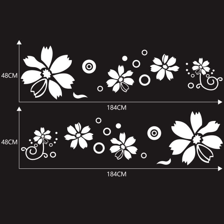 2 PCS/Set D-510 Flowers Pattern Car Modified Decorative Sticker(White)