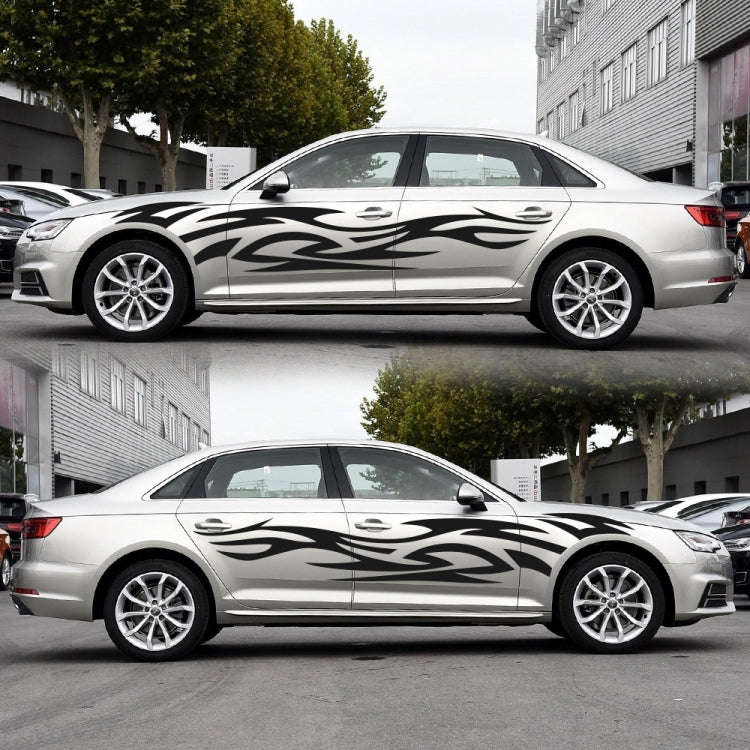 2 PCS/Set D-521 Fire Totem Pattern Car Modified Decorative Sticker(Black)