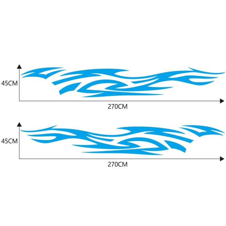 2 PCS/Set D-521 Fire Totem Pattern Car Modified Decorative Sticker(Blue)