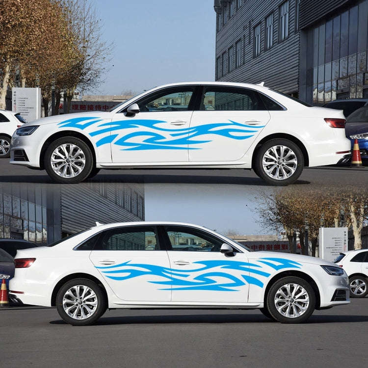 2 PCS/Set D-521 Fire Totem Pattern Car Modified Decorative Sticker(Blue)