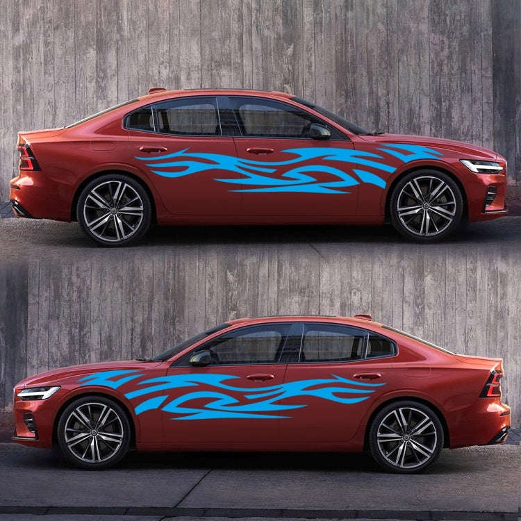 2 PCS/Set D-521 Fire Totem Pattern Car Modified Decorative Sticker(Blue)
