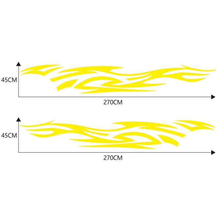 2 PCS/Set D-521 Fire Totem Pattern Car Modified Decorative Sticker(Yellow)