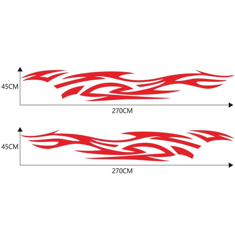 2 PCS/Set D-521 Fire Totem Pattern Car Modified Decorative Sticker(Red)