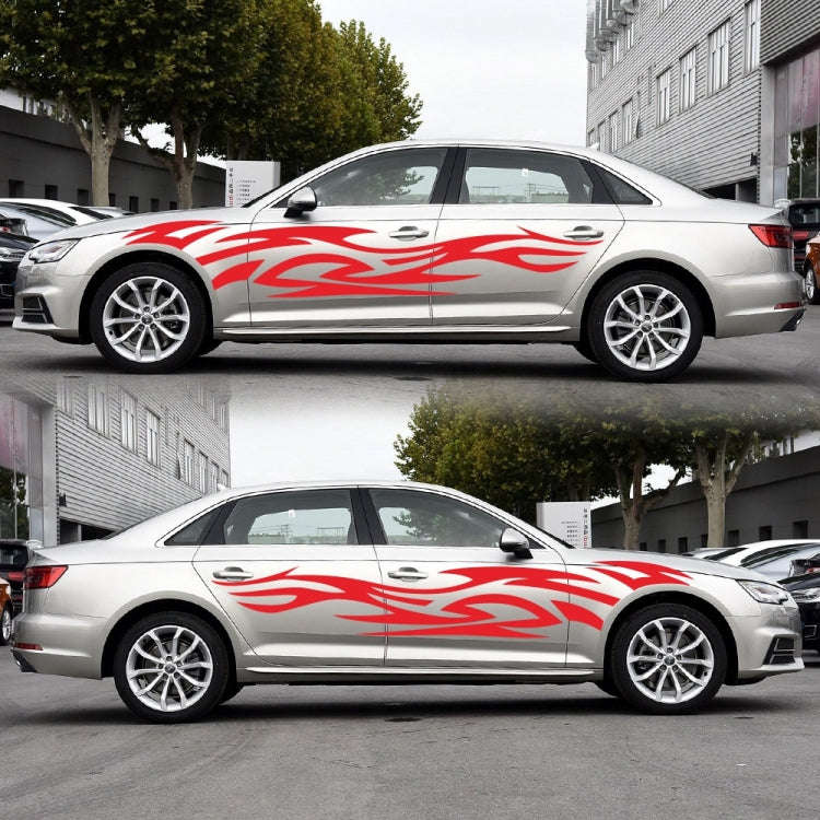 2 PCS/Set D-521 Fire Totem Pattern Car Modified Decorative Sticker(Red)