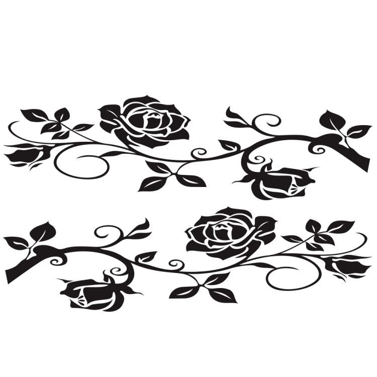 2 PCS/Set D-545 Rose Pattern Car Modified Decorative Sticker(Black)