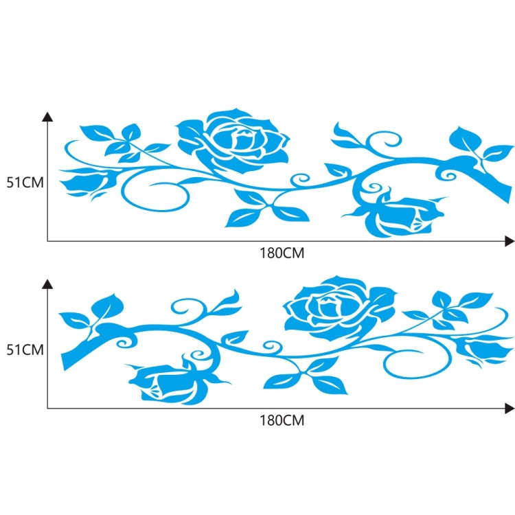 2 PCS/Set D-545 Rose Pattern Car Modified Decorative Sticker(Blue)