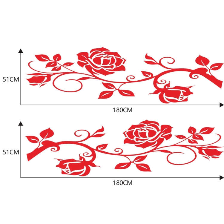2 PCS/Set D-545 Rose Pattern Car Modified Decorative Sticker(Red)