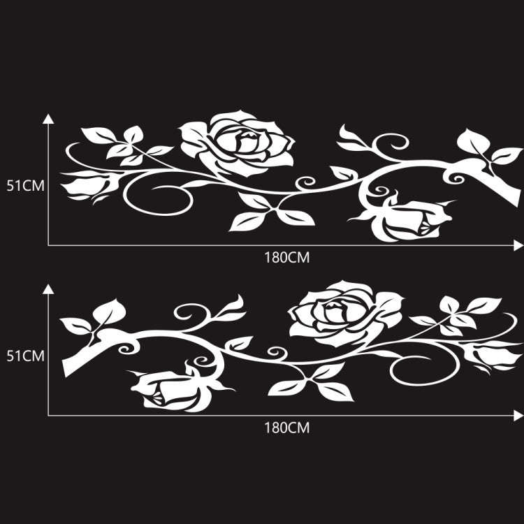 2 PCS/Set D-545 Rose Pattern Car Modified Decorative Sticker(White)