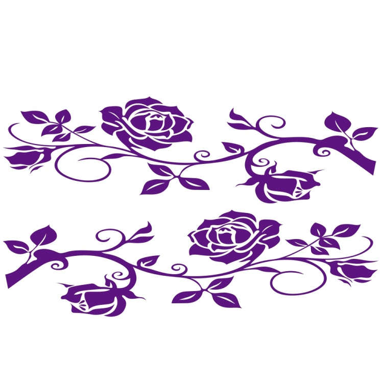 2 PCS/Set D-545 Rose Pattern Car Modified Decorative Sticker(Purple)