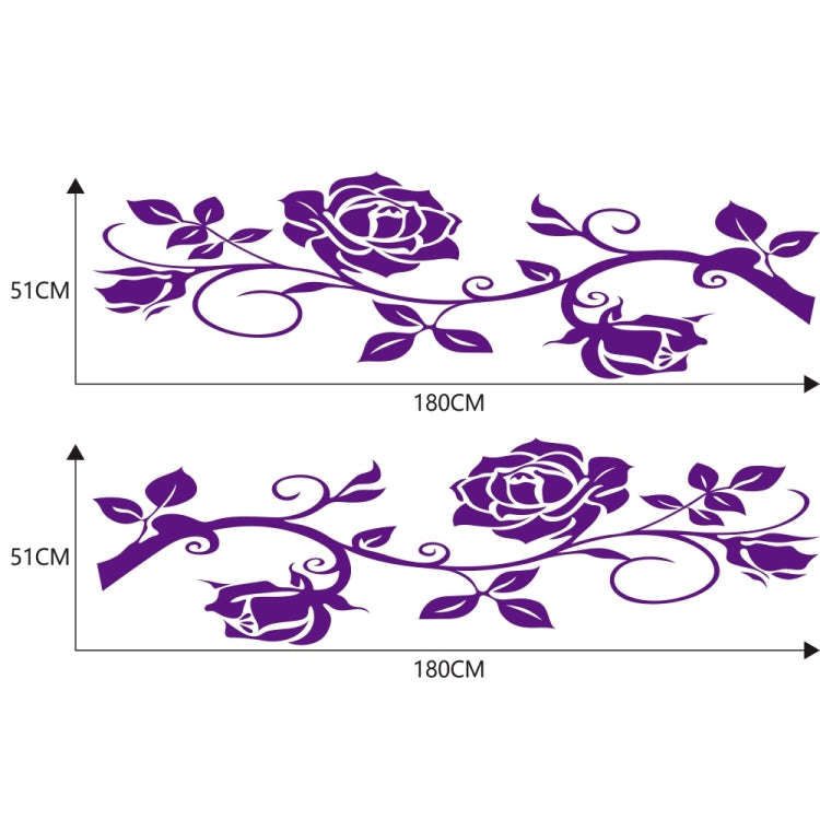 2 PCS/Set D-545 Rose Pattern Car Modified Decorative Sticker(Purple)