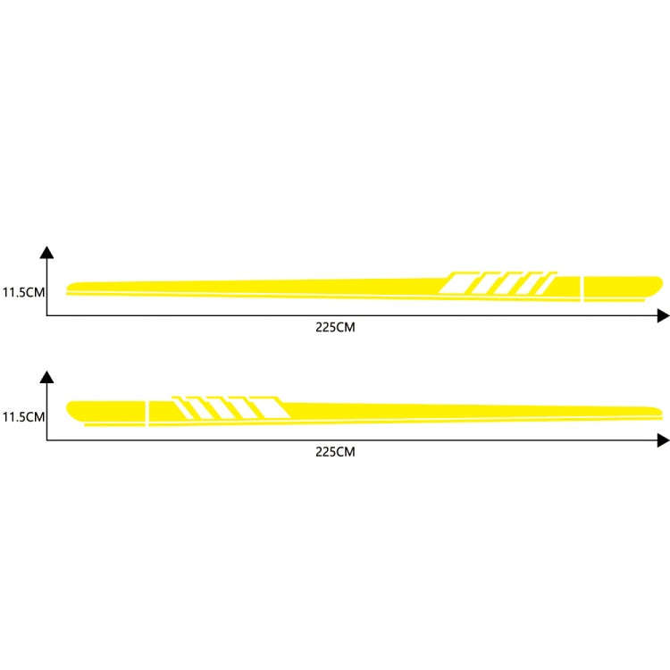 2 PCS/Set D-608 Stripe Pattern Car Modified Decorative Sticker(Yellow)