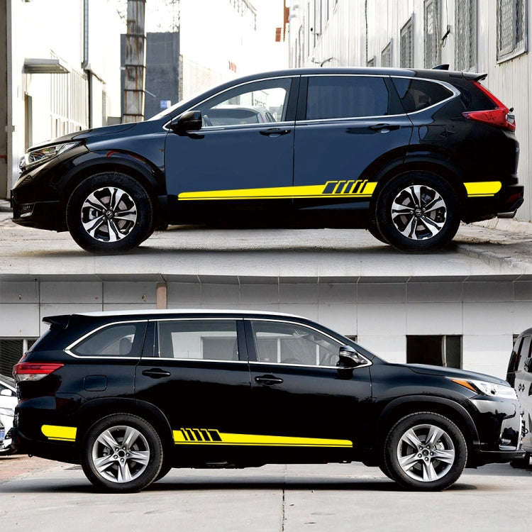 2 PCS/Set D-608 Stripe Pattern Car Modified Decorative Sticker(Yellow)