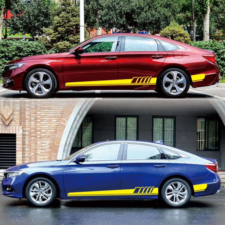 2 PCS/Set D-608 Stripe Pattern Car Modified Decorative Sticker(Yellow)