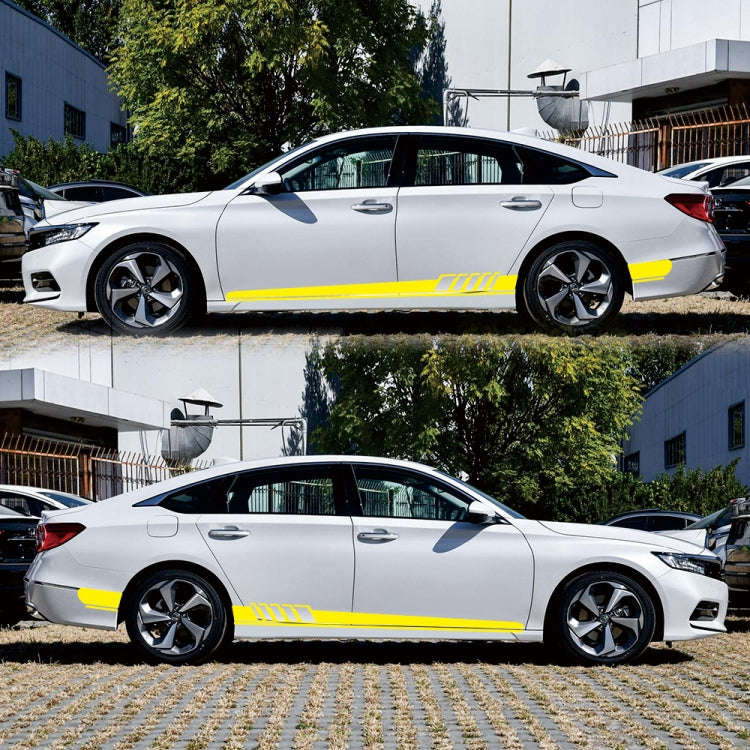 2 PCS/Set D-608 Stripe Pattern Car Modified Decorative Sticker(Yellow)