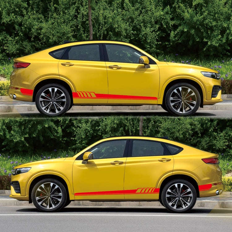2 PCS/Set D-608 Stripe Pattern Car Modified Decorative Sticker(Red)