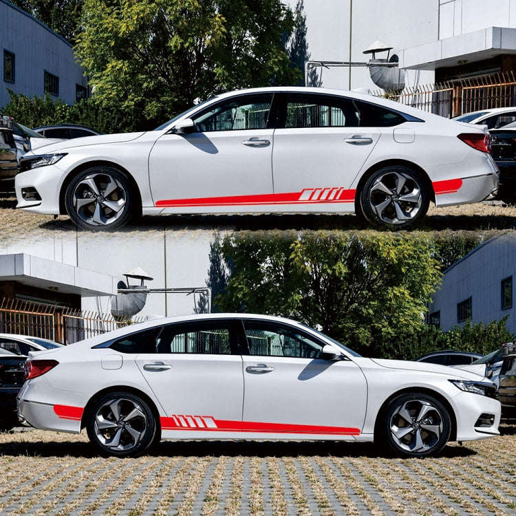 2 PCS/Set D-608 Stripe Pattern Car Modified Decorative Sticker(Red)
