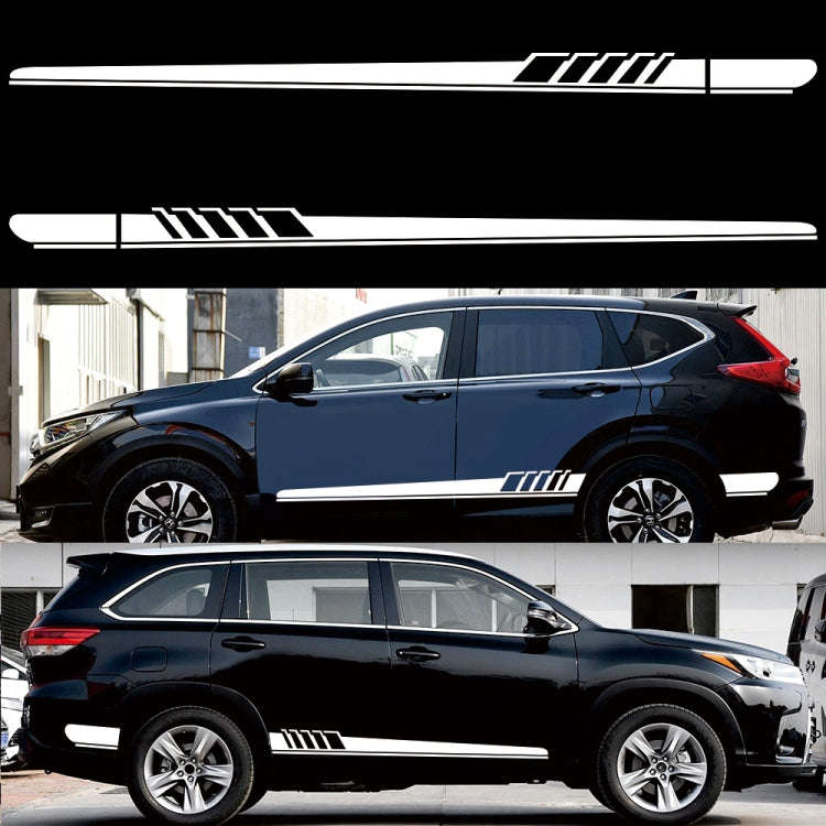 2 PCS/Set D-608 Stripe Pattern Car Modified Decorative Sticker(White)