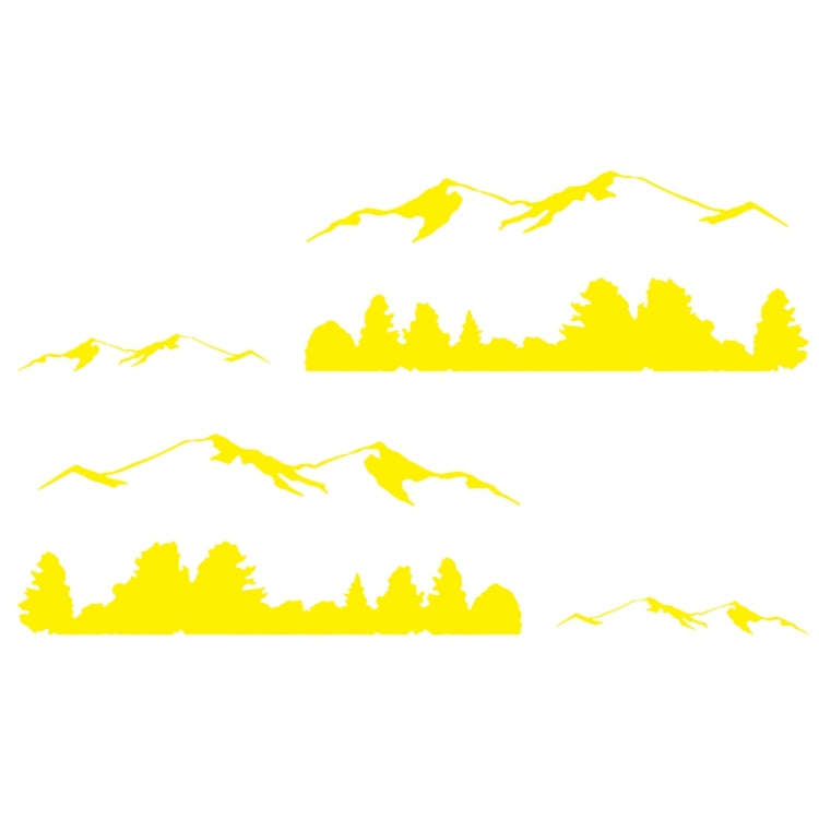 2 PCS/Set D-684 Mountain Totem Pattern Car Modified Decorative Sticker(Yellow)