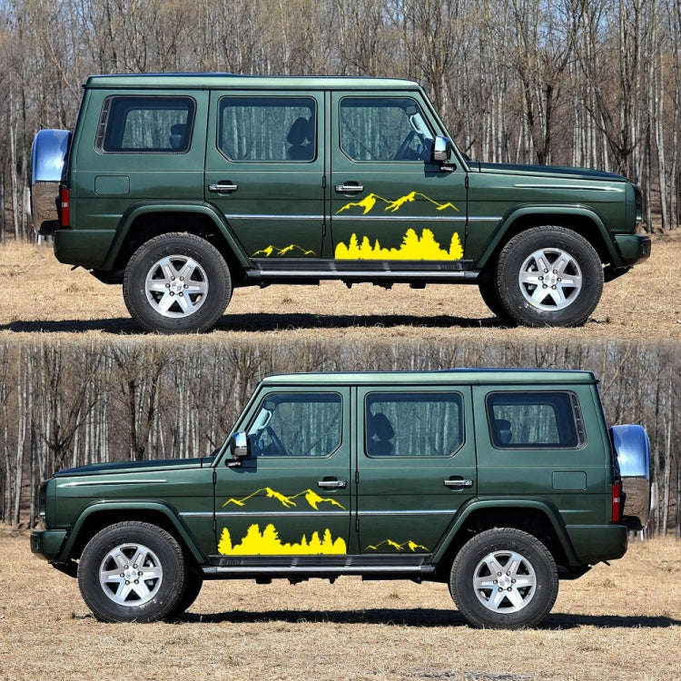 2 PCS/Set D-684 Mountain Totem Pattern Car Modified Decorative Sticker(Yellow)