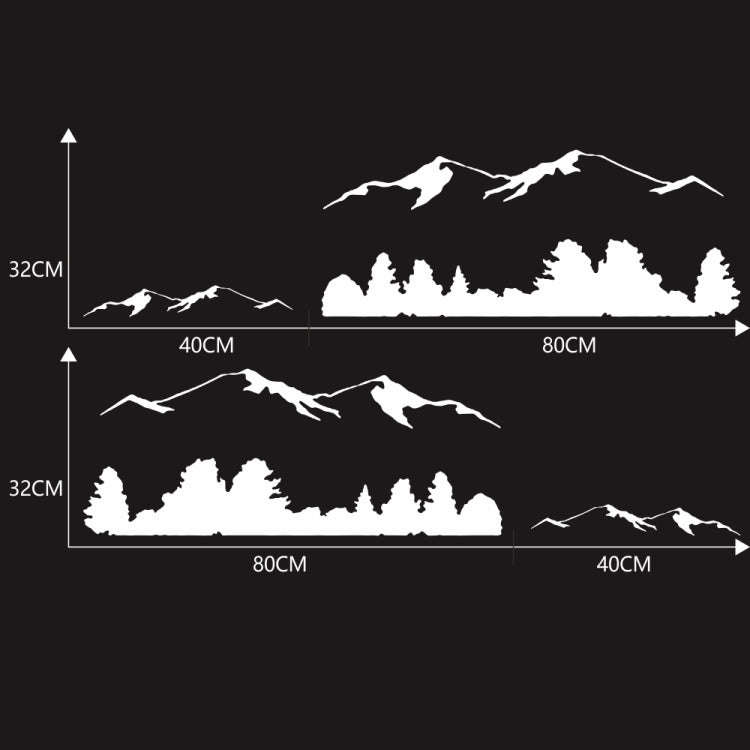 2 PCS/Set D-684 Mountain Totem Pattern Car Modified Decorative Sticker(White)