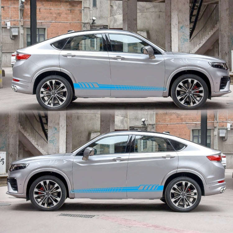 2 PCS/Set D-707 Striped Totem Pattern Car Modified Decorative Sticker(Blue)
