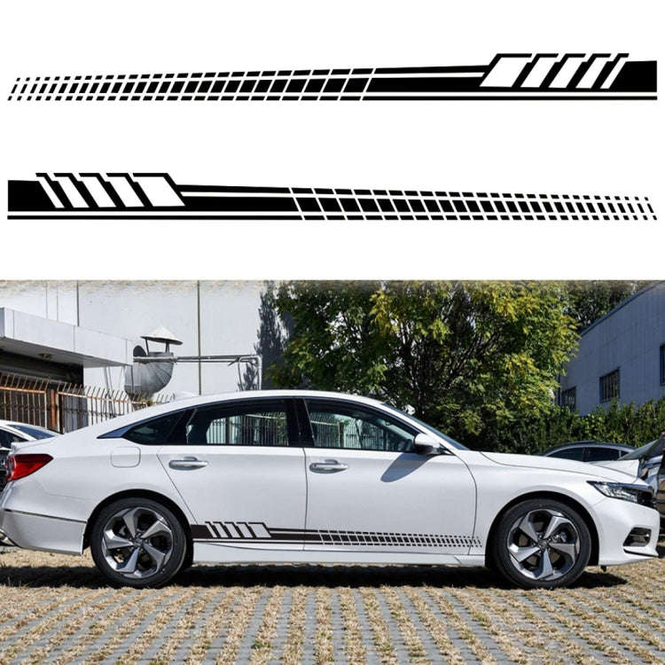 2 PCS/Set D-707 Striped Totem Pattern Car Modified Decorative Sticker(Black)