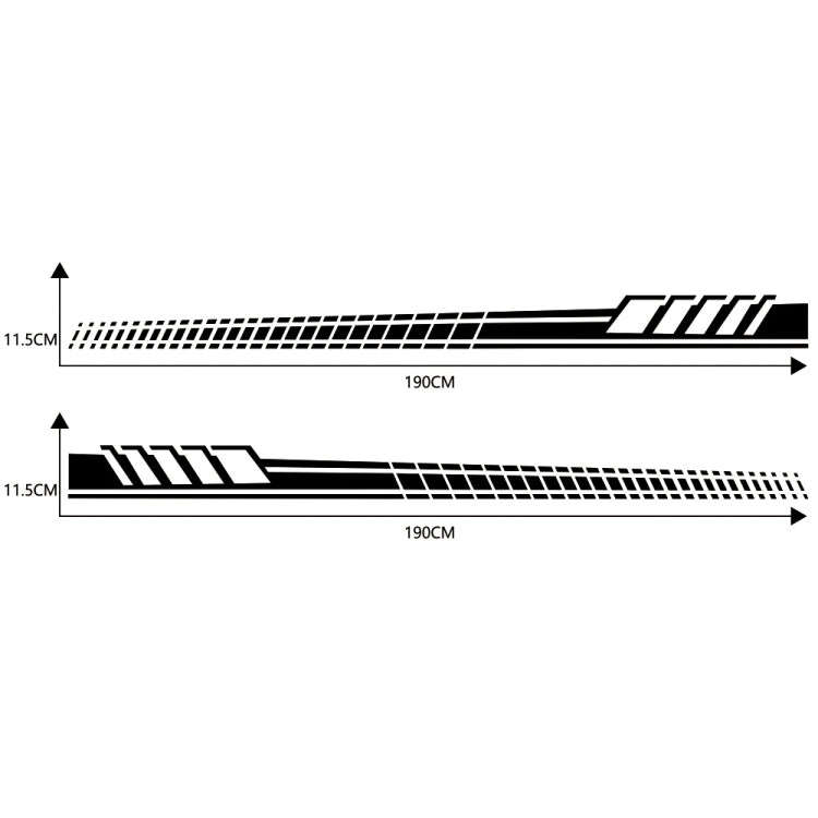 2 PCS/Set D-707 Striped Totem Pattern Car Modified Decorative Sticker(Black)