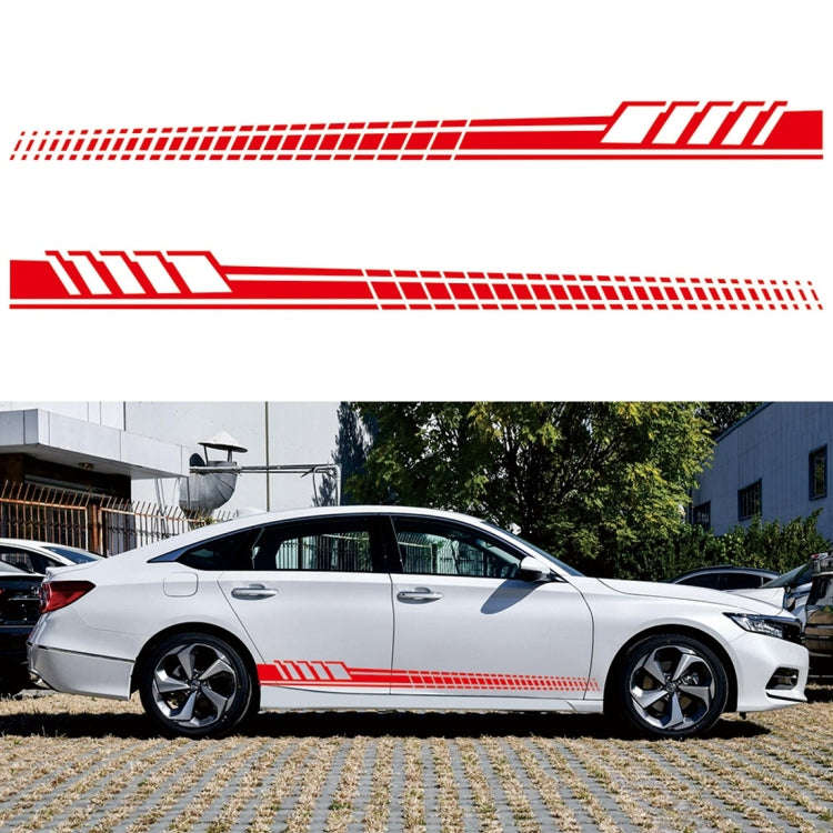 2 PCS/Set D-707 Striped Totem Pattern Car Modified Decorative Sticker(Red)