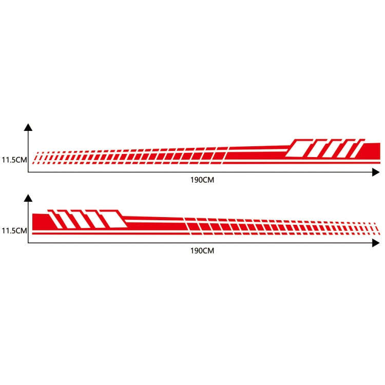 2 PCS/Set D-707 Striped Totem Pattern Car Modified Decorative Sticker(Red)