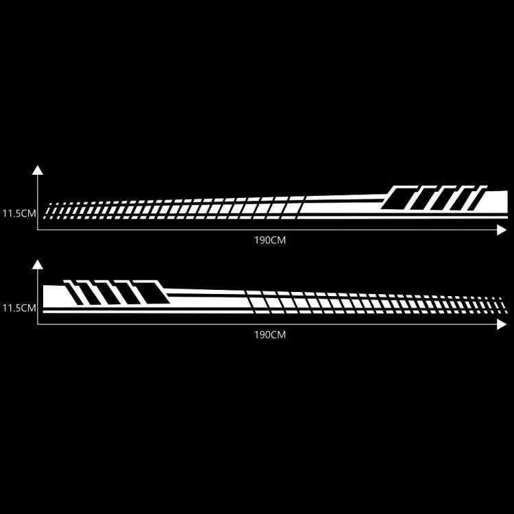 2 PCS/Set D-707 Striped Totem Pattern Car Modified Decorative Sticker(White)