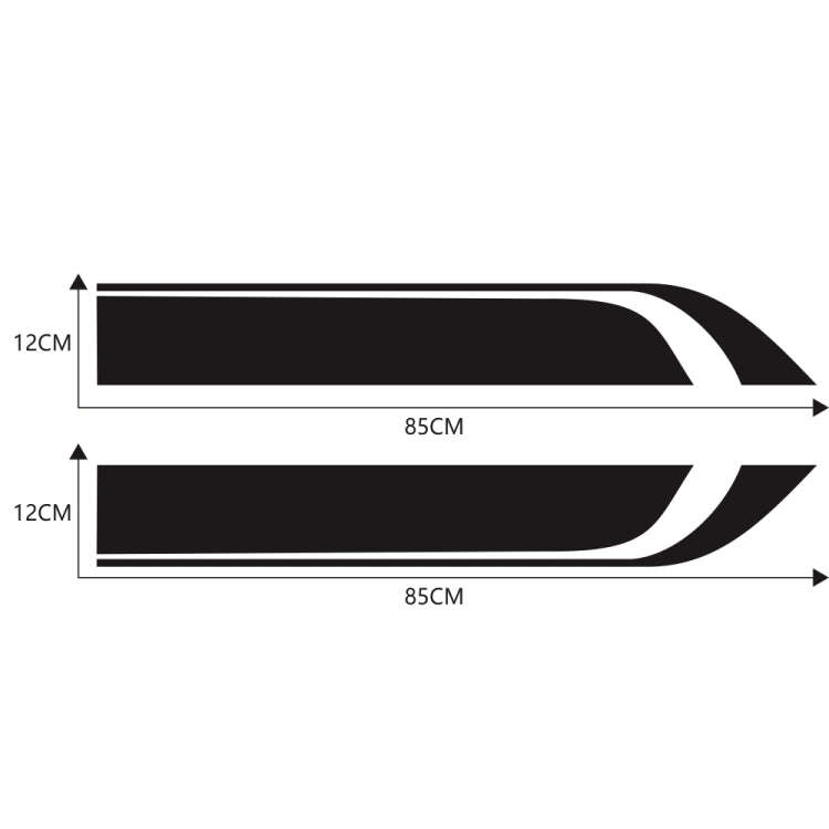 D-711 Stripe Pattern Car Modified Hood Decorative Sticker(Black)